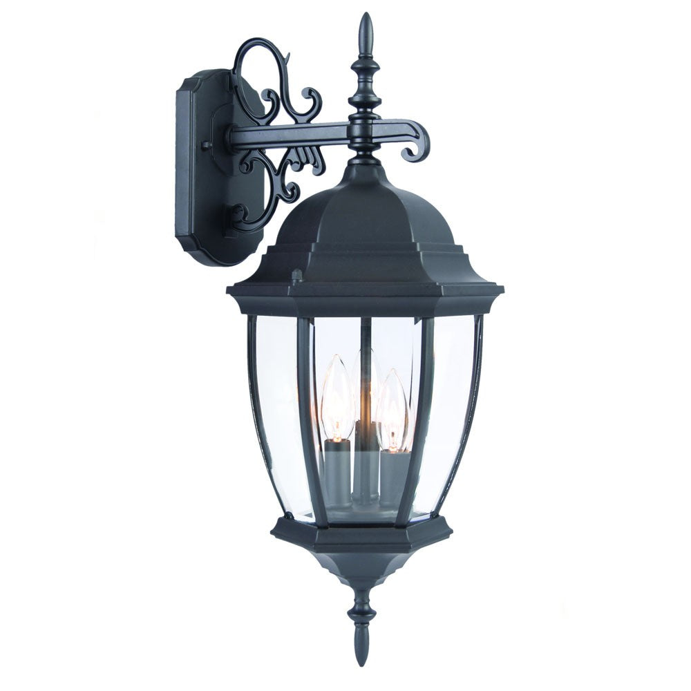 Matte Black Hanging Ornamental Lantern Wall Light-Outdoor Lighting-DECOROLALA