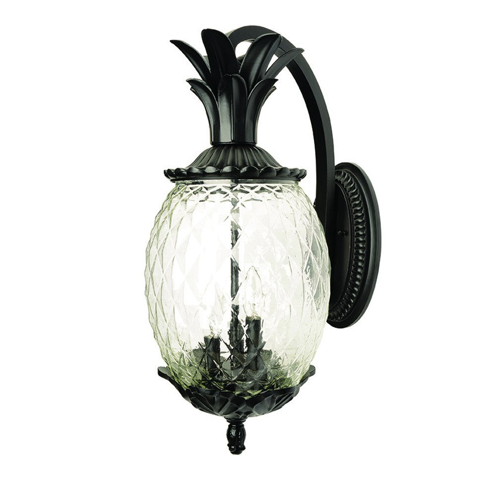Matte Black Hanging Pineapple Wall Light-Outdoor Lighting-DECOROLALA