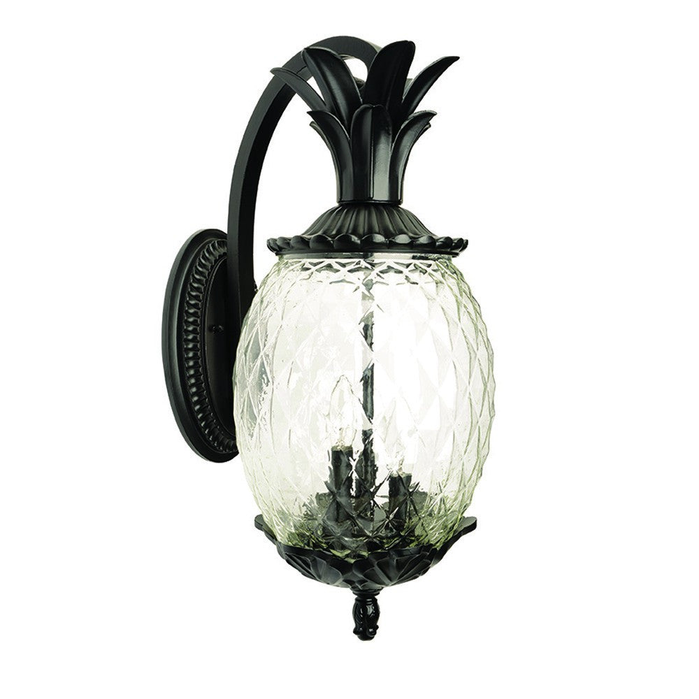 Matte Black Hanging Pineapple Wall Light-Outdoor Lighting-DECOROLALA