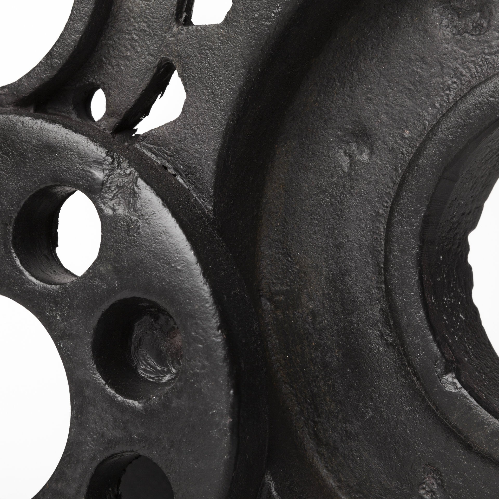 Matte Black Industrial Cogs Bookends-Sculptures-DECOROLALA