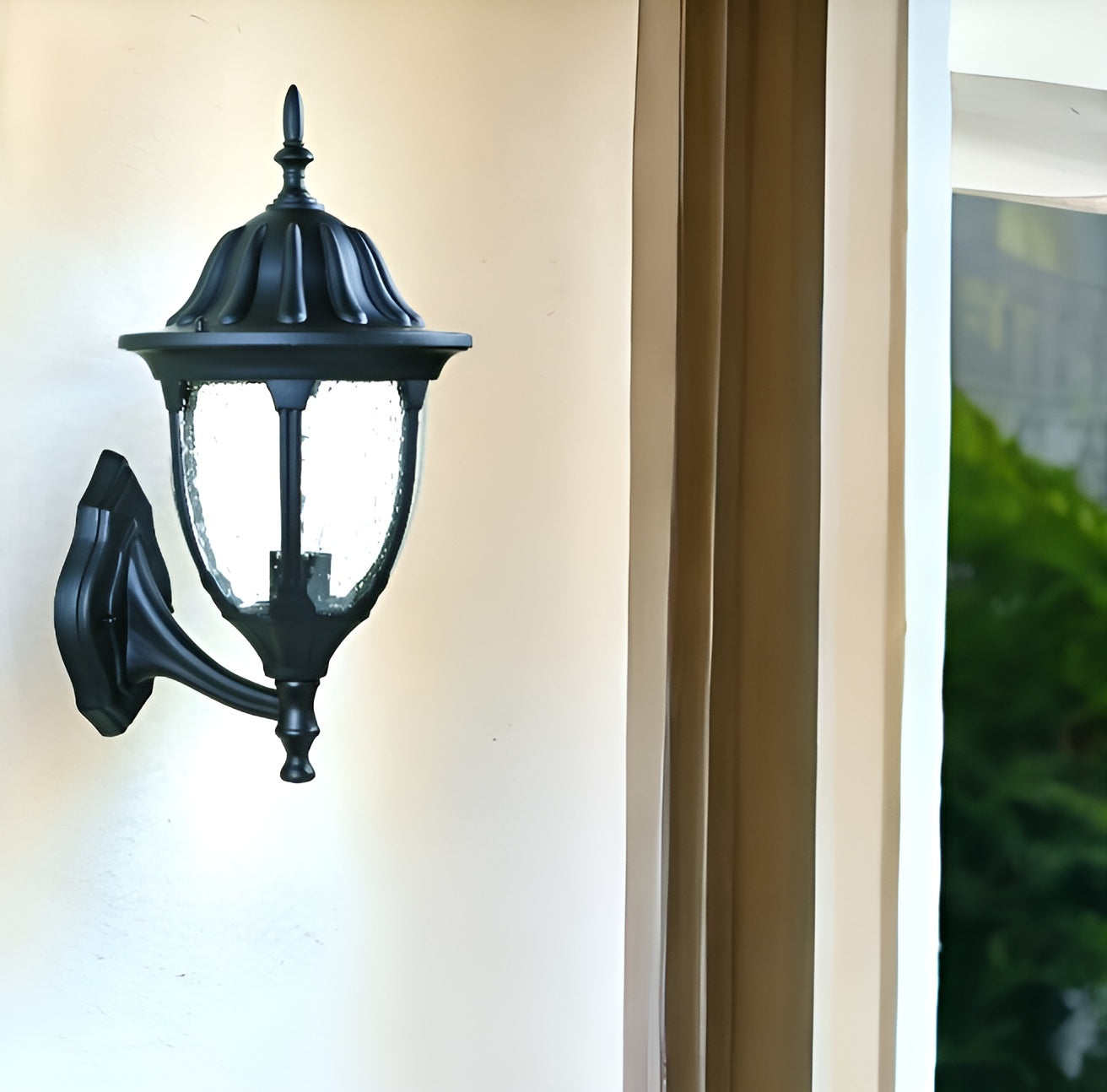 Matte Black Lamp Shape Wall Light-Outdoor Lighting-DECOROLALA