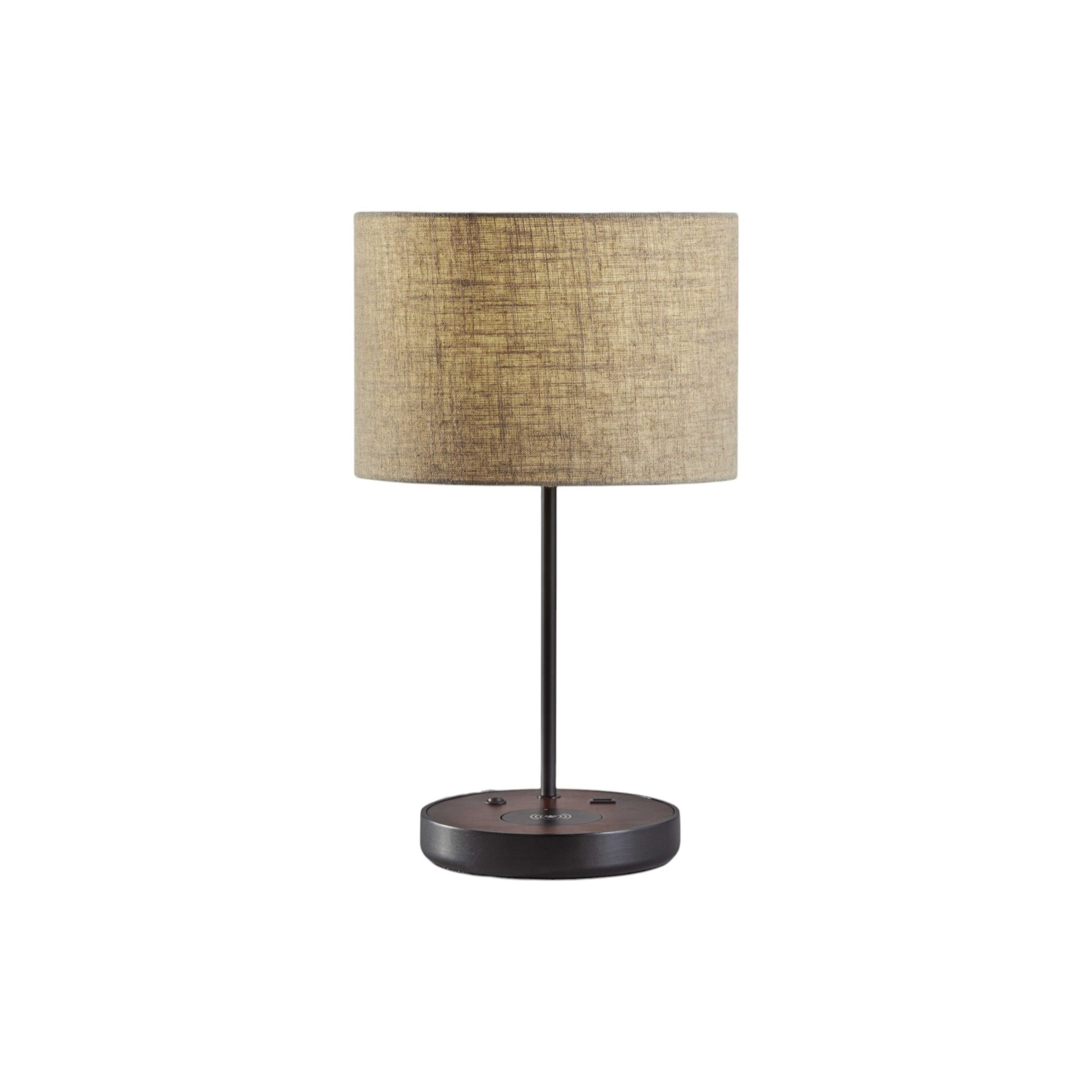 Matte Black Metal Wood Wireless Charging Table Lamp-Table Lamps-DECOROLALA