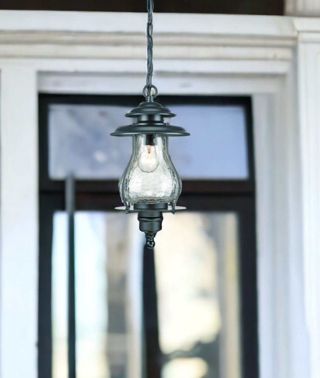 Matte Black Oil Lantern Hanging Light-Outdoor Lighting-DECOROLALA