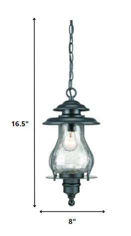 Matte Black Oil Lantern Hanging Light-Outdoor Lighting-DECOROLALA