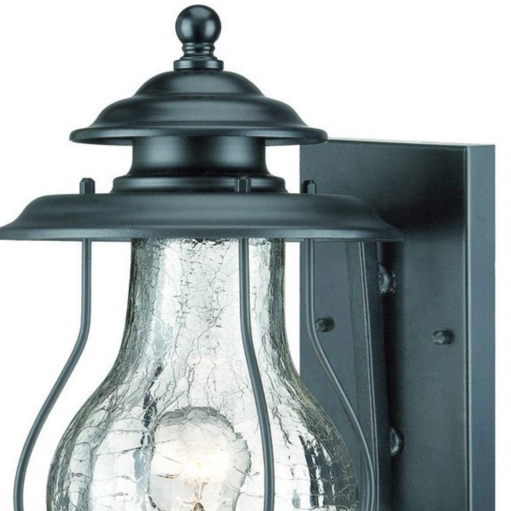 Matte Black Oil Lantern Wall Light-Outdoor Lighting-DECOROLALA