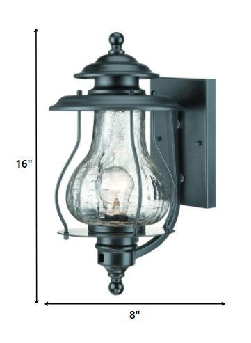 Matte Black Oil Lantern Wall Light-Outdoor Lighting-DECOROLALA