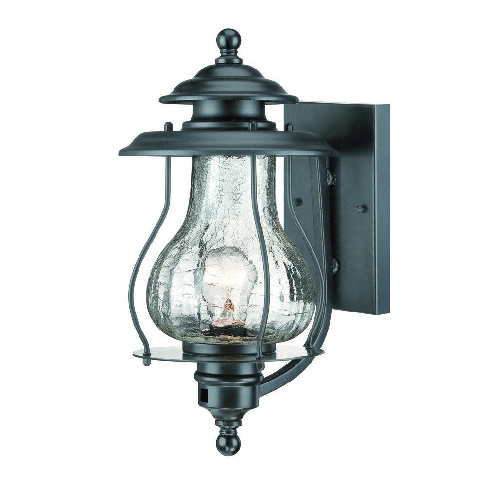 Matte Black Oil Lantern Wall Light-Outdoor Lighting-DECOROLALA