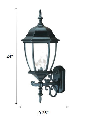 Matte Black Ornamental Lantern Wall Light-Outdoor Lighting-DECOROLALA