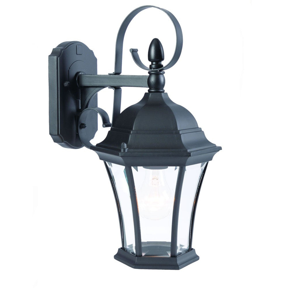 Matte Black Swing Arm Hanging Lantern Wall Light-Outdoor Lighting-DECOROLALA
