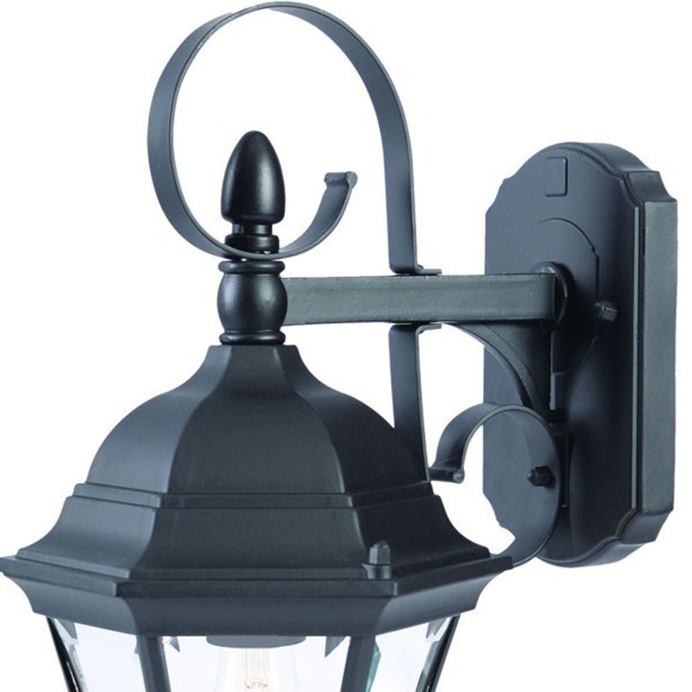 Matte Black Swing Arm Hanging Lantern Wall Light-Outdoor Lighting-DECOROLALA