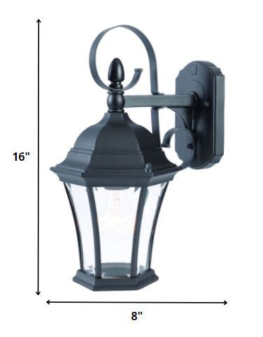 Matte Black Swing Arm Hanging Lantern Wall Light-Outdoor Lighting-DECOROLALA