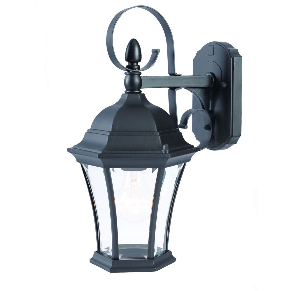 Matte Black Swing Arm Hanging Lantern Wall Light-Outdoor Lighting-DECOROLALA