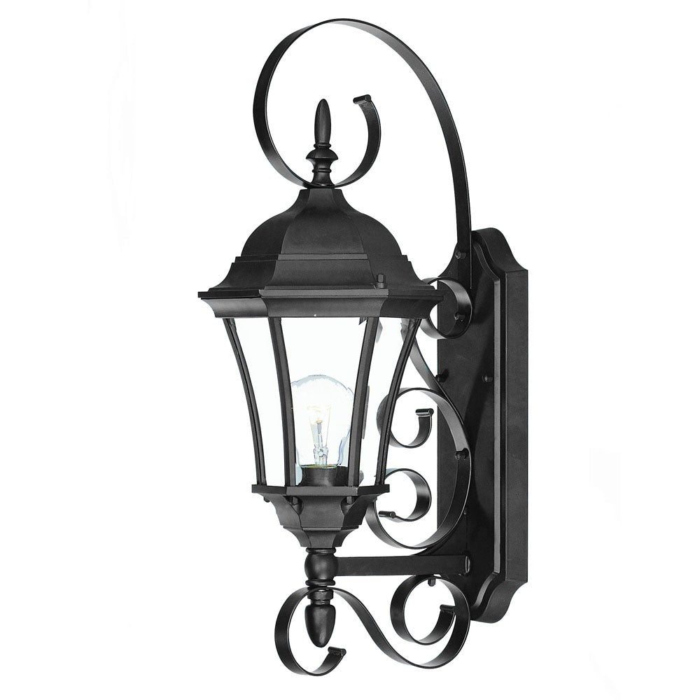 Matte Black Swing Arm Lantern Wall Light-Outdoor Lighting-DECOROLALA