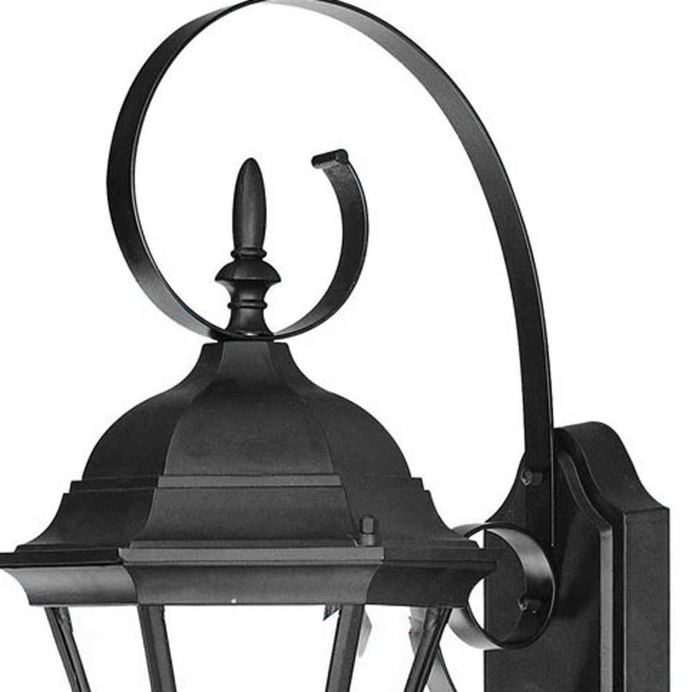 Matte Black Swing Arm Lantern Wall Light-Outdoor Lighting-DECOROLALA