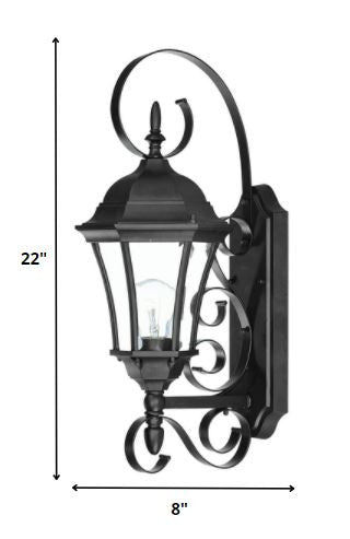 Matte Black Swing Arm Lantern Wall Light-Outdoor Lighting-DECOROLALA