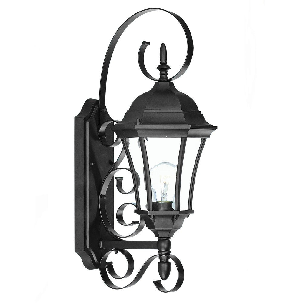 Matte Black Swing Arm Lantern Wall Light-Outdoor Lighting-DECOROLALA