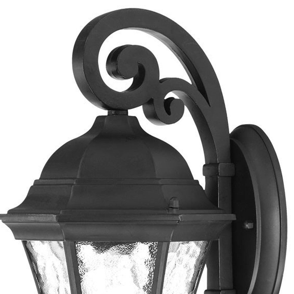 Matte Black Tapered Hanging Lantern Wall Light-Outdoor Lighting-DECOROLALA
