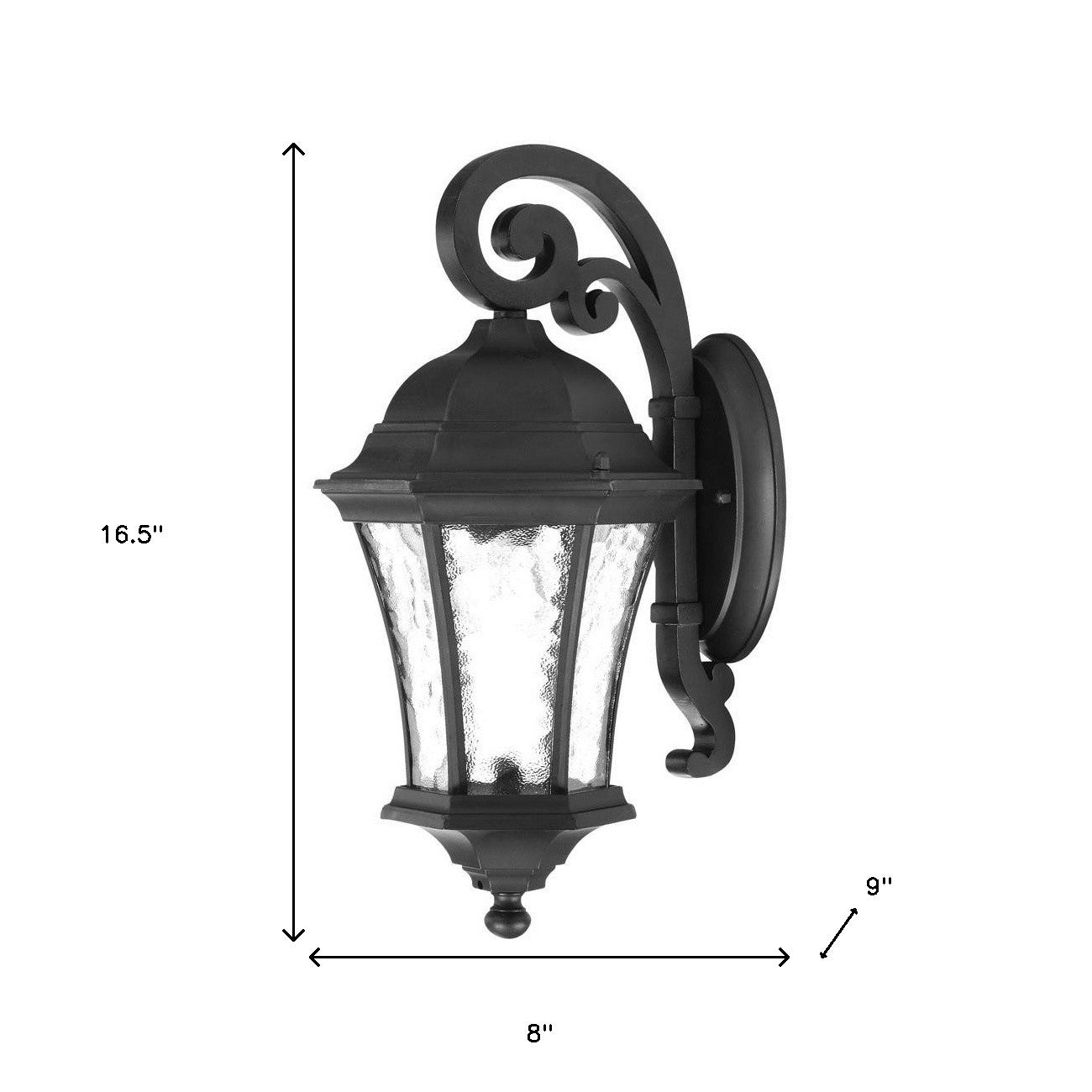 Matte Black Tapered Hanging Lantern Wall Light-Outdoor Lighting-DECOROLALA