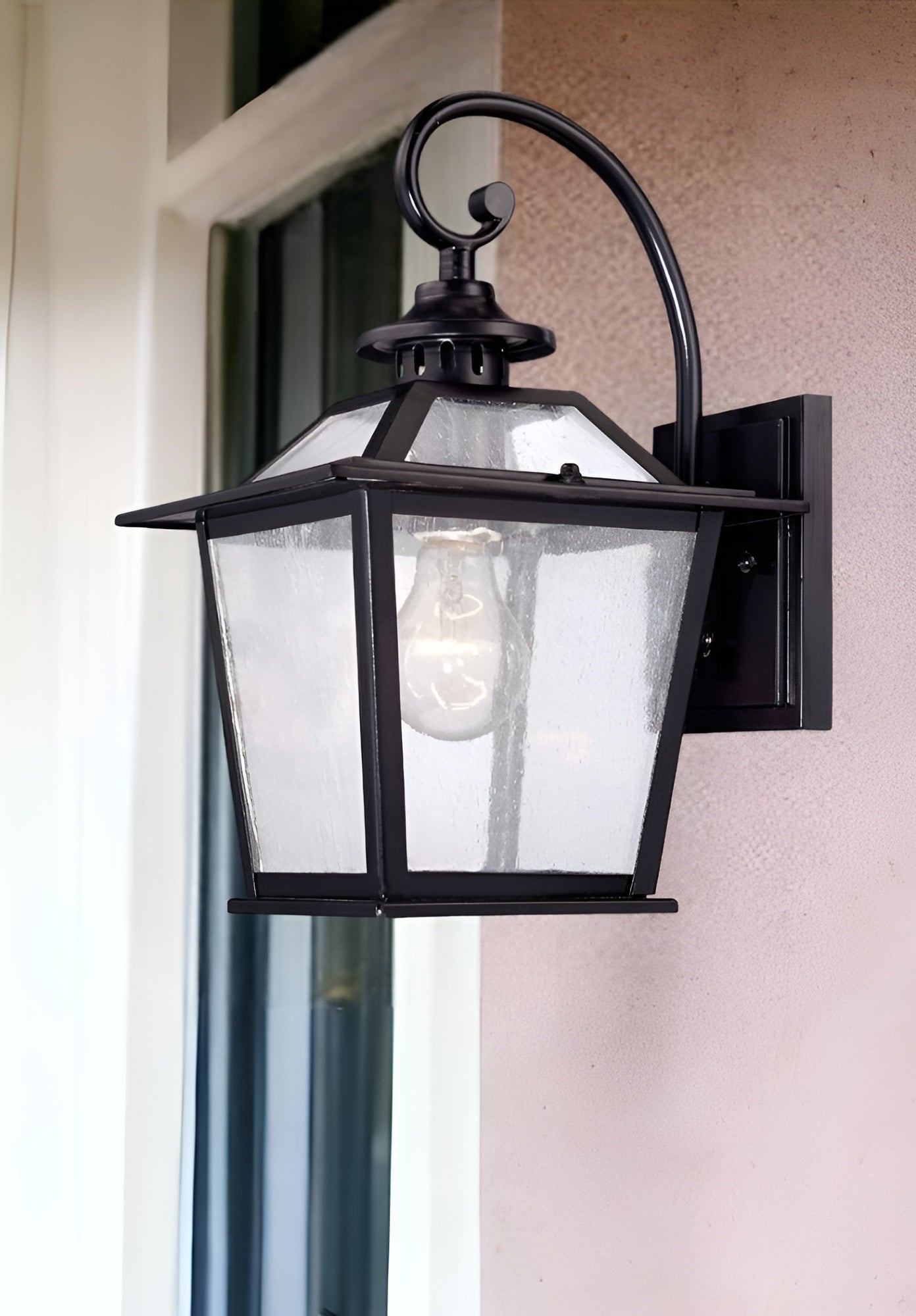 Matte Black Terrarium Shape Wall Light-Outdoor Lighting-DECOROLALA