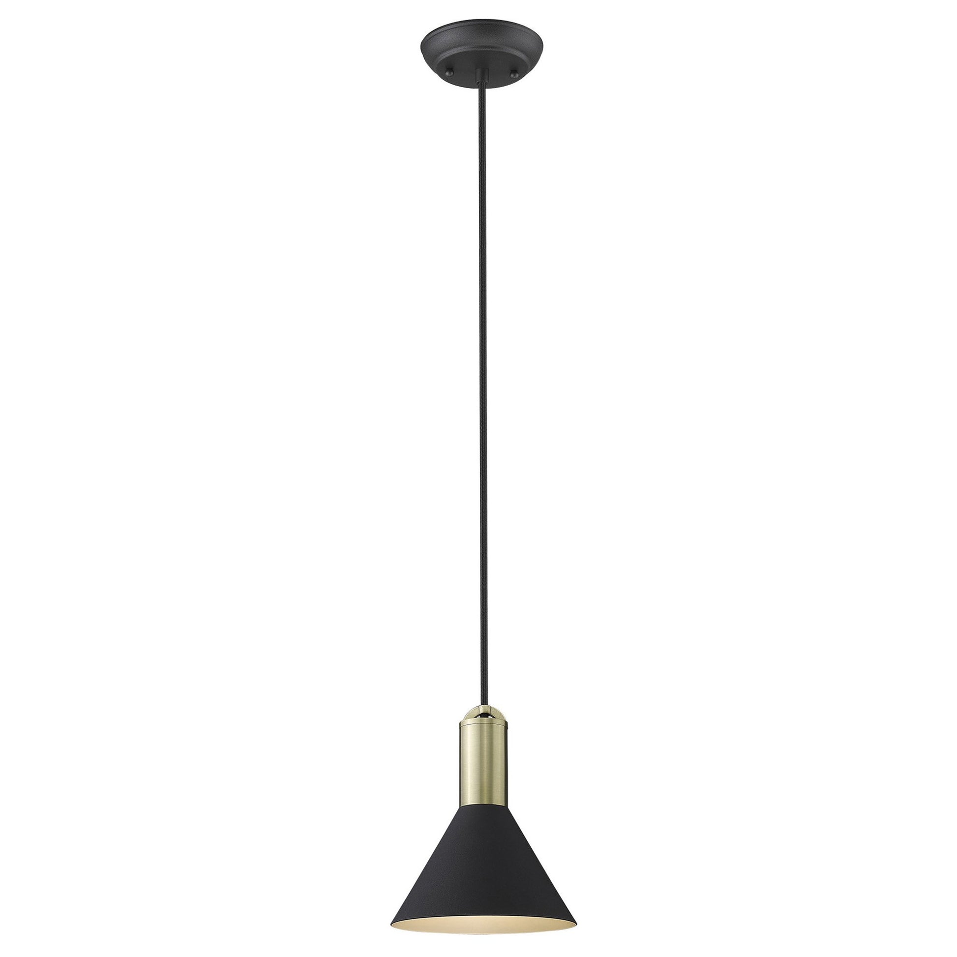 Matte Black and Gold Conical Pendant Hanging Light-Pendants-Hanging Lights-DECOROLALA