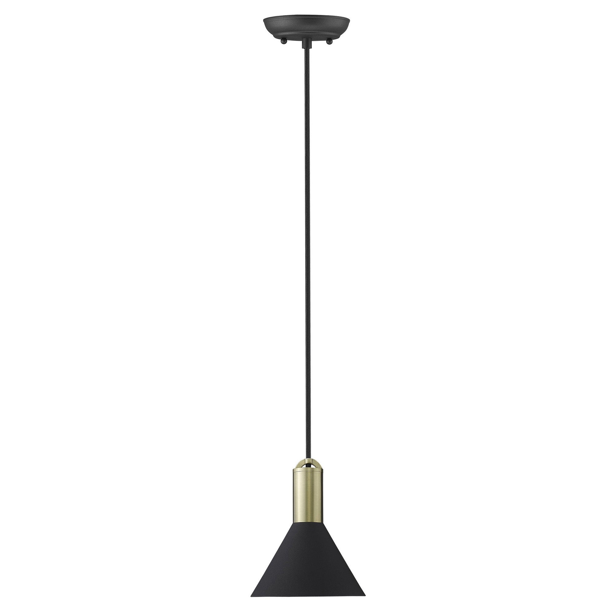 Matte Black and Gold Conical Pendant Hanging Light-Pendants-Hanging Lights-DECOROLALA