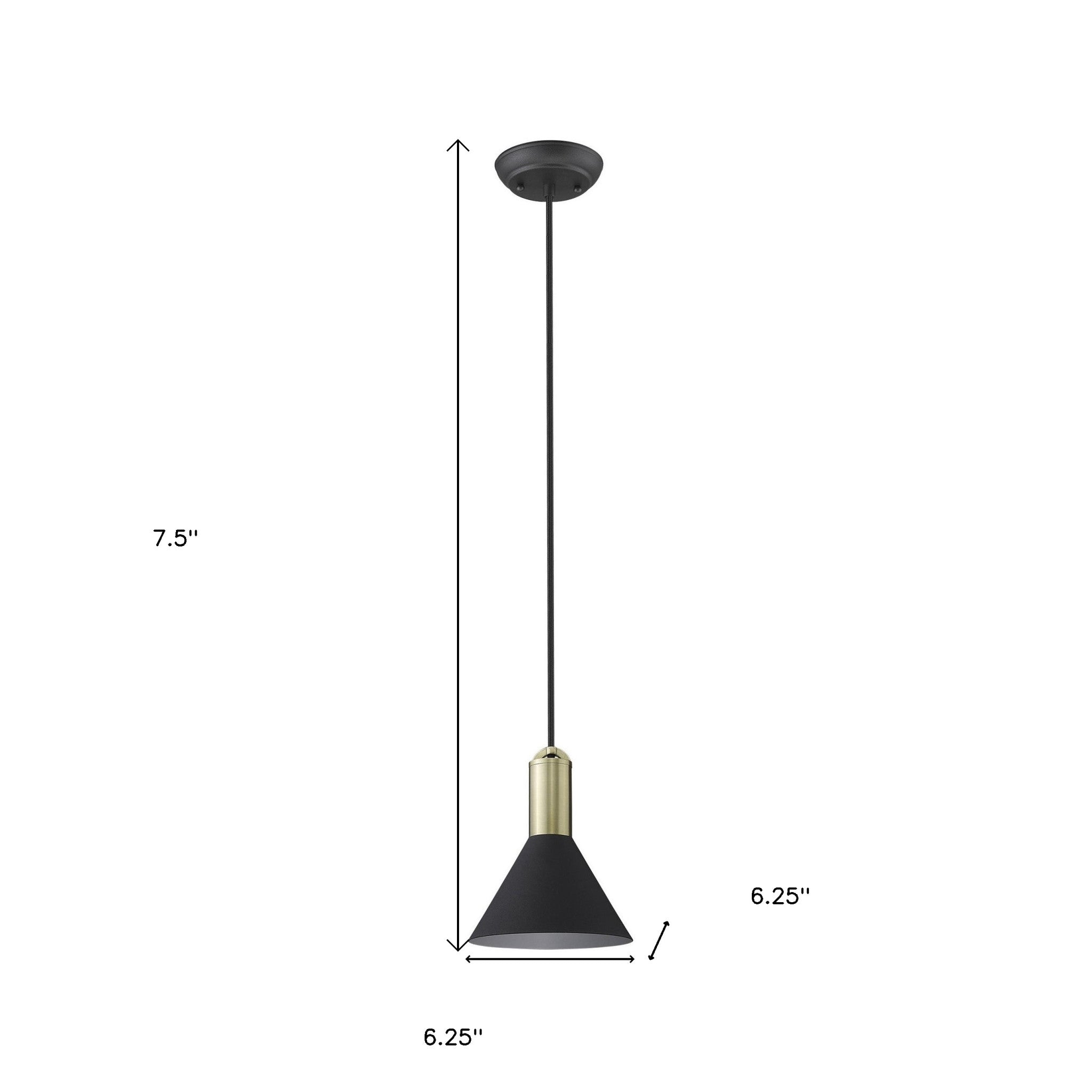 Matte Black and Gold Conical Pendant Hanging Light-Pendants-Hanging Lights-DECOROLALA