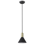 Matte Black and Gold Conical Pendant Hanging Light-Pendants-Hanging Lights-DECOROLALA