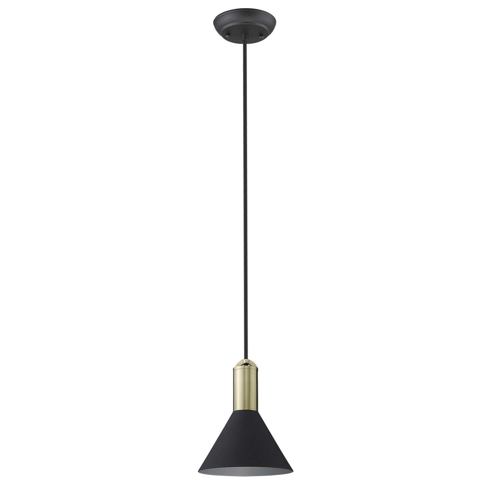 Matte Black and Gold Conical Pendant Hanging Light-Pendants-Hanging Lights-DECOROLALA