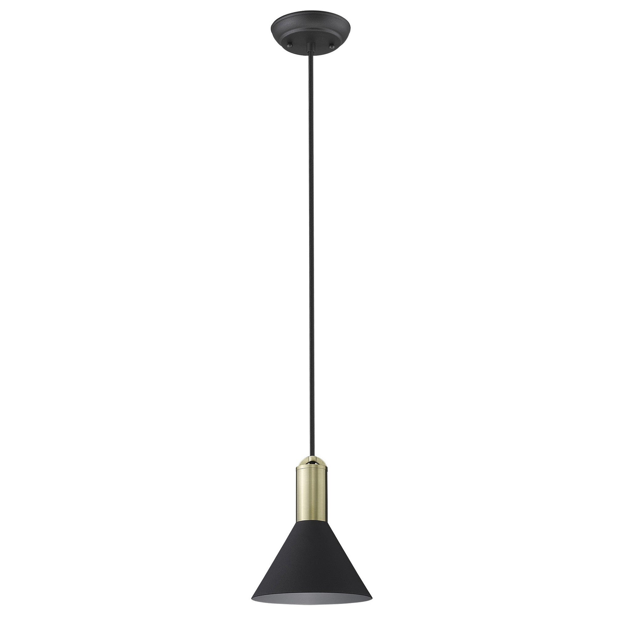 Matte Black and Gold Conical Pendant Hanging Light-Pendants-Hanging Lights-DECOROLALA