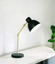 Matte Black and Gold Mod LED Adjustable Desk Lamp-Table Lamps-DECOROLALA