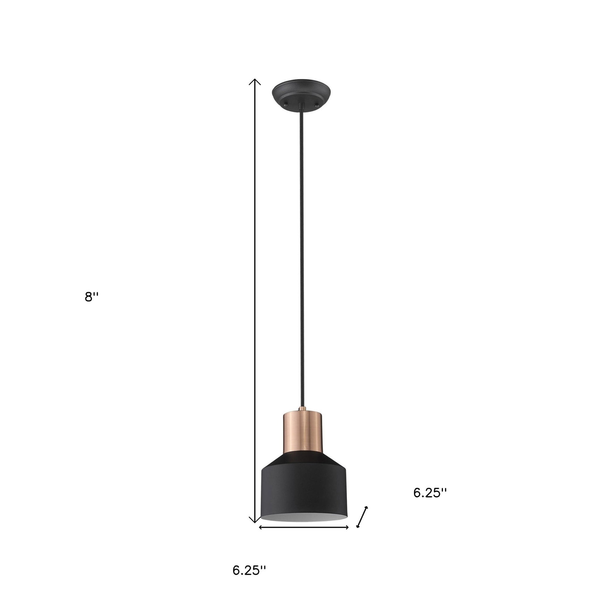 Matte Black and Rose Gold Pendant Hanging Light-Pendants-Hanging Lights-DECOROLALA