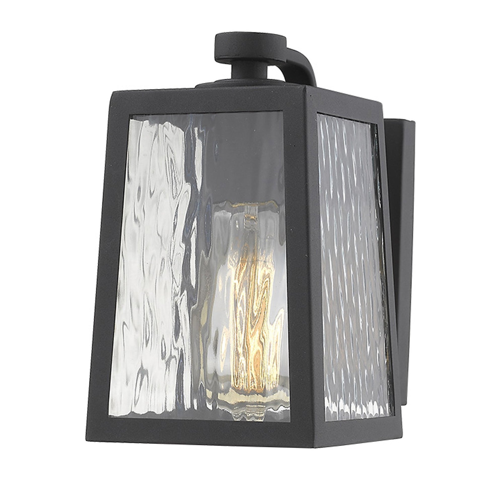 Matte Black glass panels Outdoor Wall Light-Outdoor Lighting-DECOROLALA