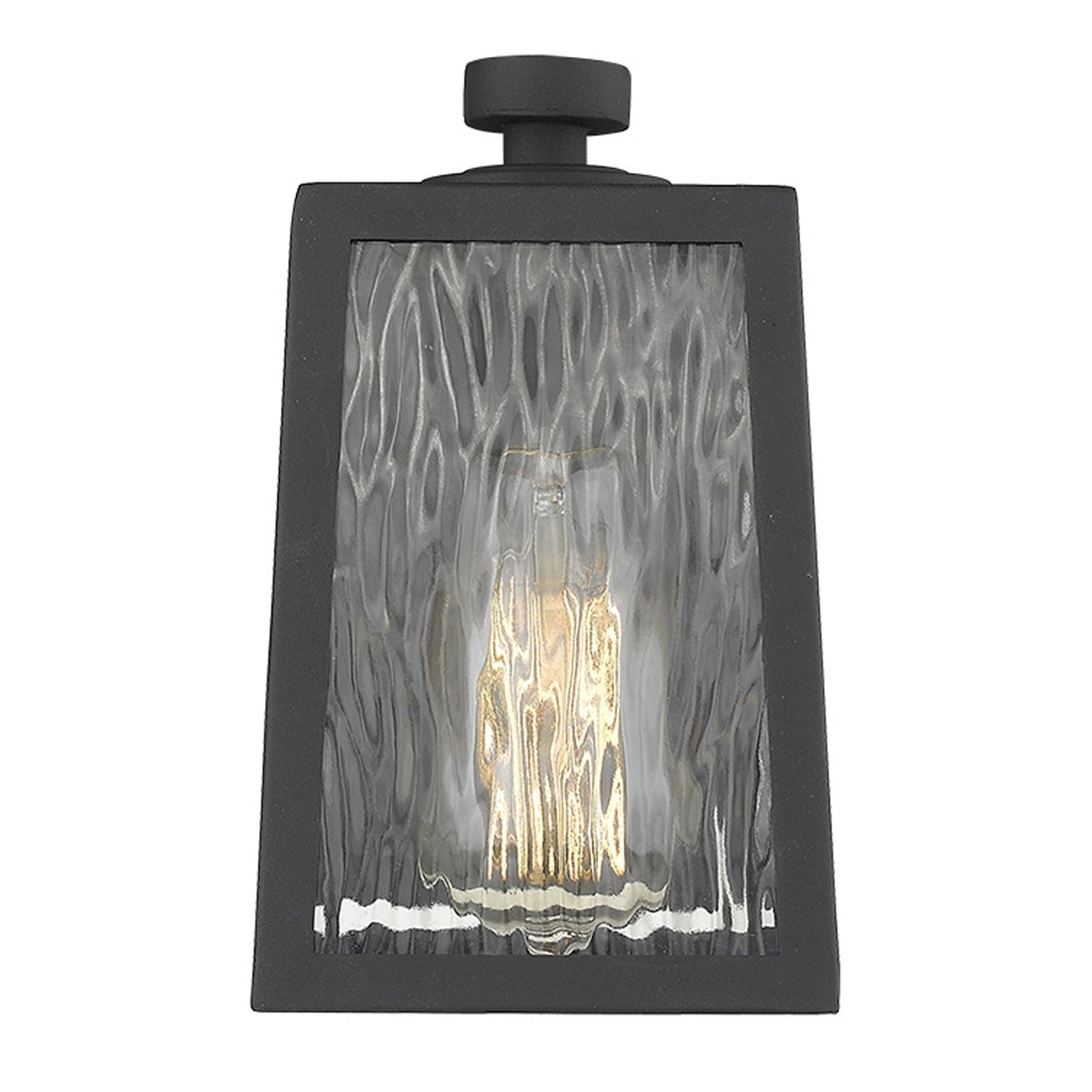 Matte Black glass panels Outdoor Wall Light-Outdoor Lighting-DECOROLALA