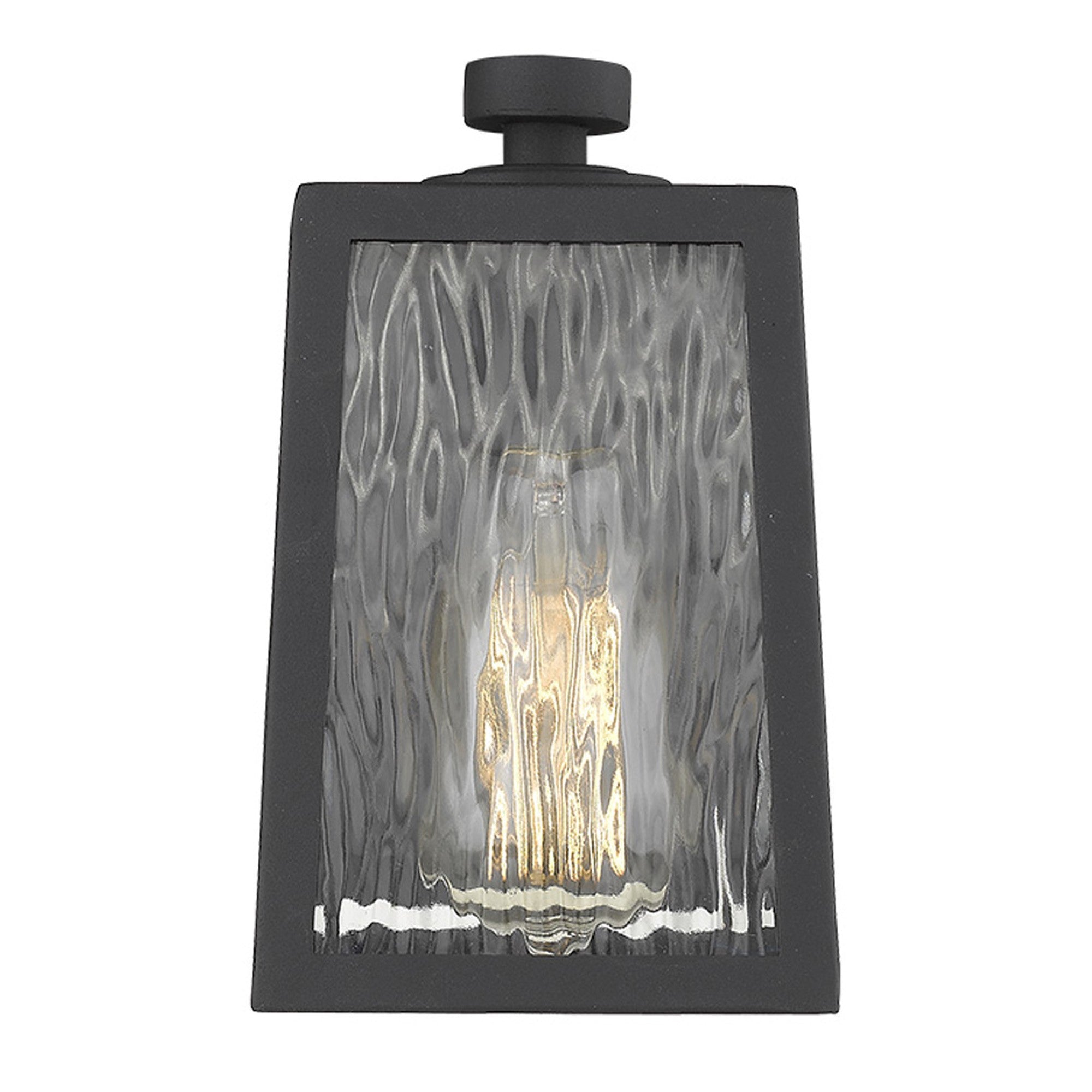 Matte Black glass panels Outdoor Wall Light-Outdoor Lighting-DECOROLALA