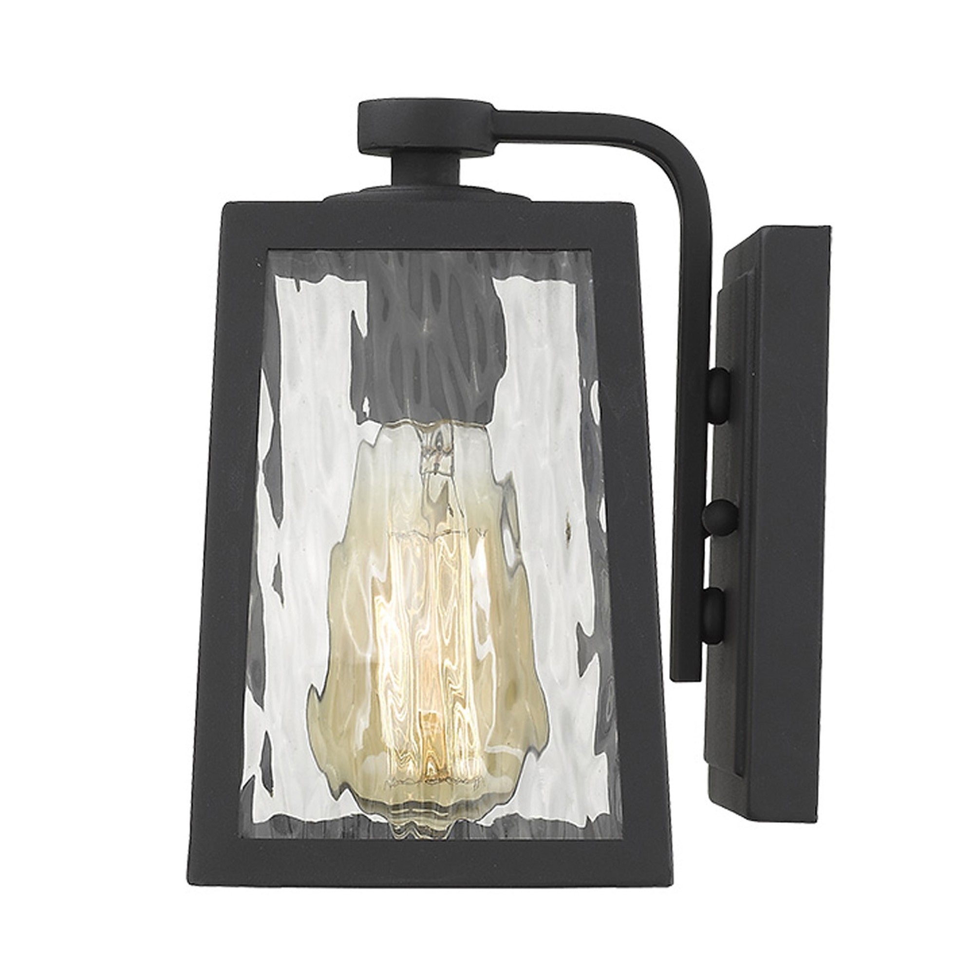 Matte Black glass panels Outdoor Wall Light-Outdoor Lighting-DECOROLALA