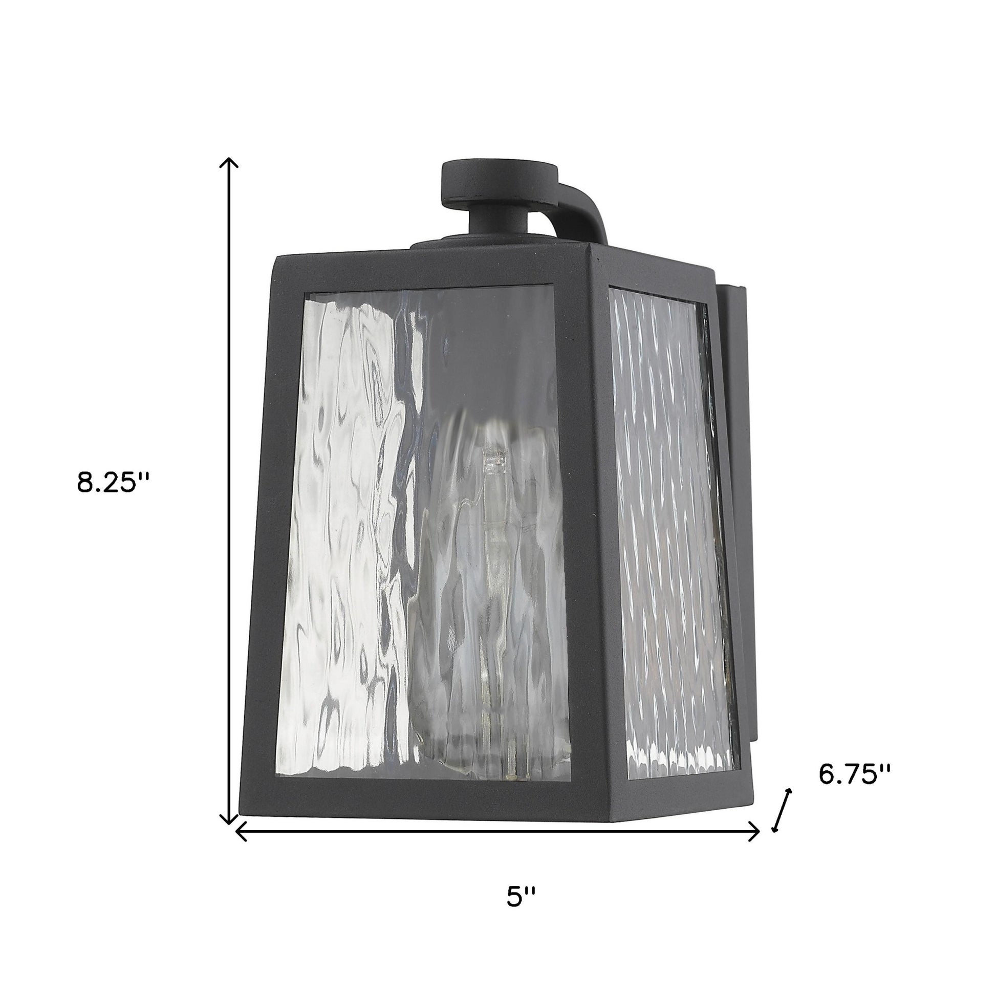 Matte Black glass panels Outdoor Wall Light-Outdoor Lighting-DECOROLALA