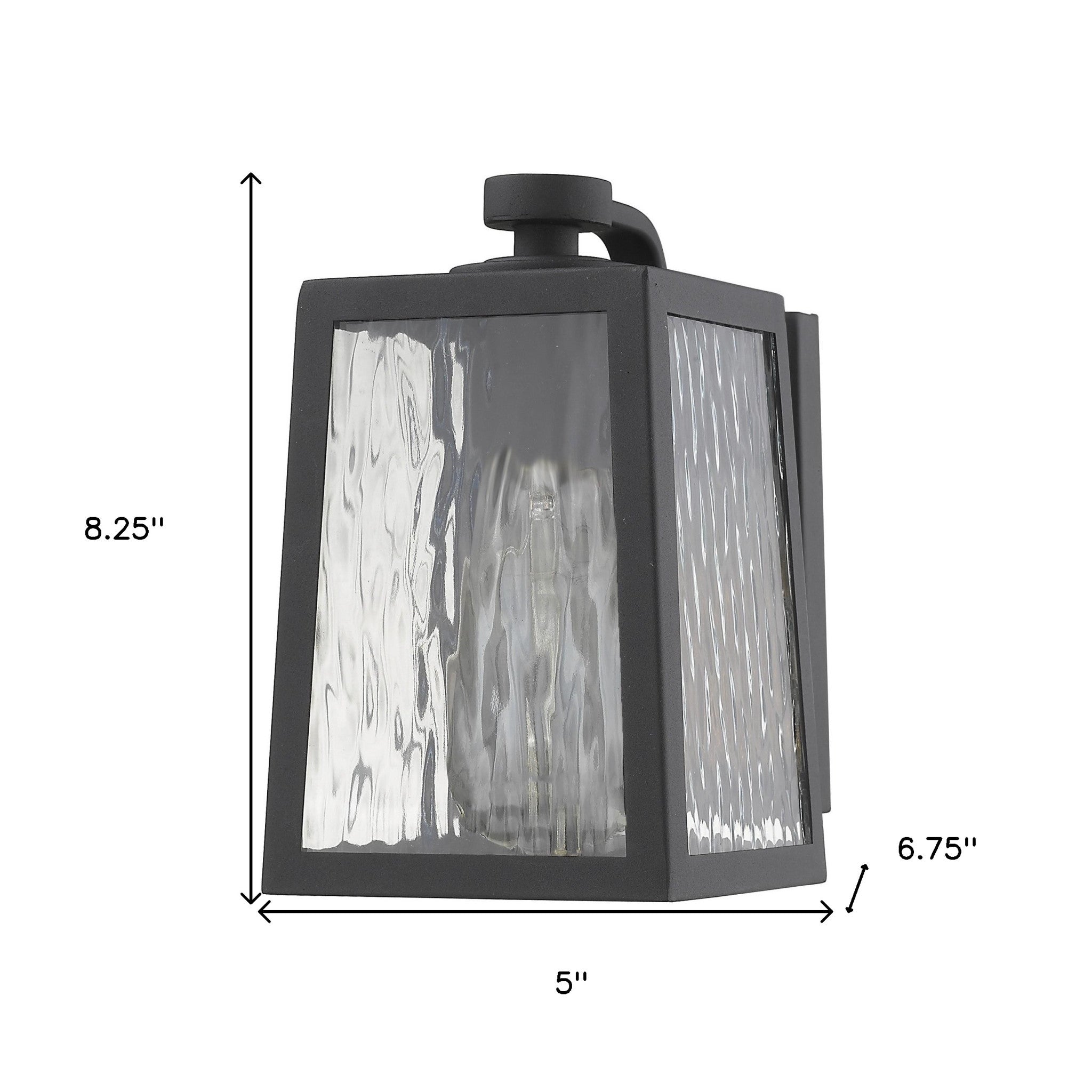 Matte Black glass panels Outdoor Wall Light-Outdoor Lighting-DECOROLALA