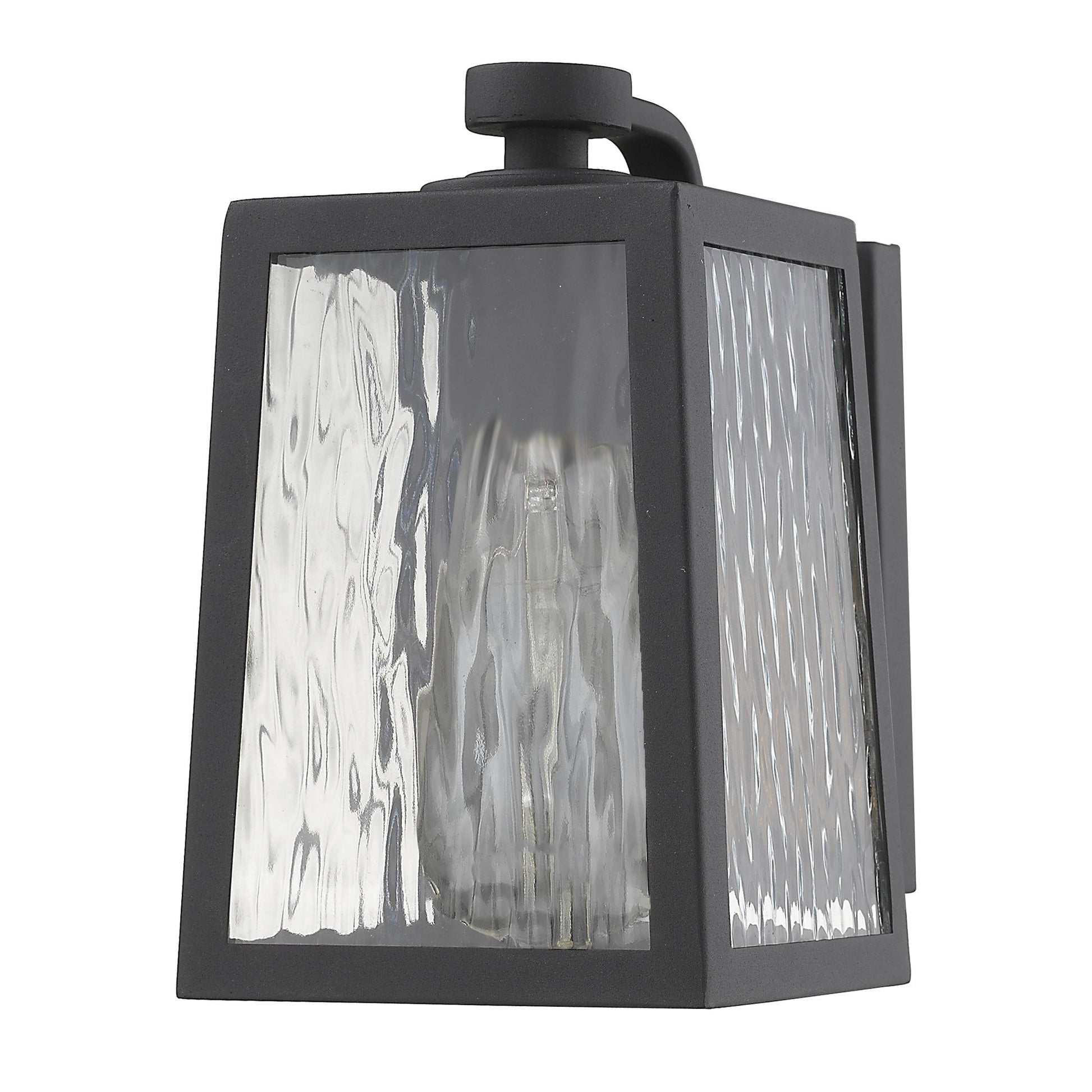 Matte Black glass panels Outdoor Wall Light-Outdoor Lighting-DECOROLALA
