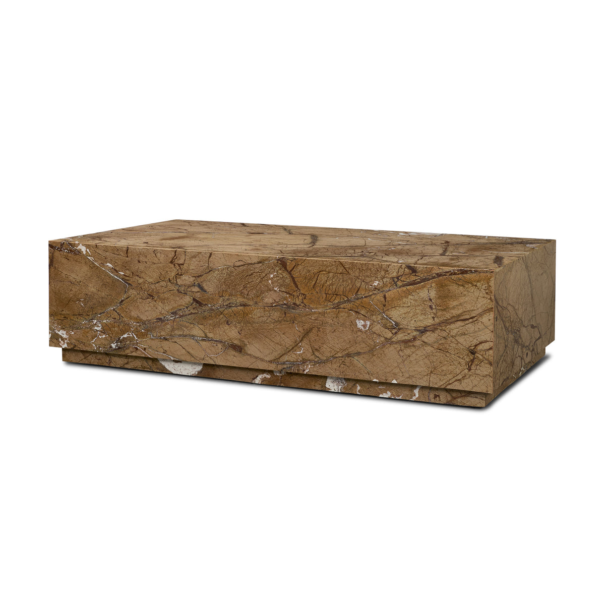 Matteo Solid Rainforest Rust Marble Rectangular Coffee Table-Coffee Tables-DECOROLALA