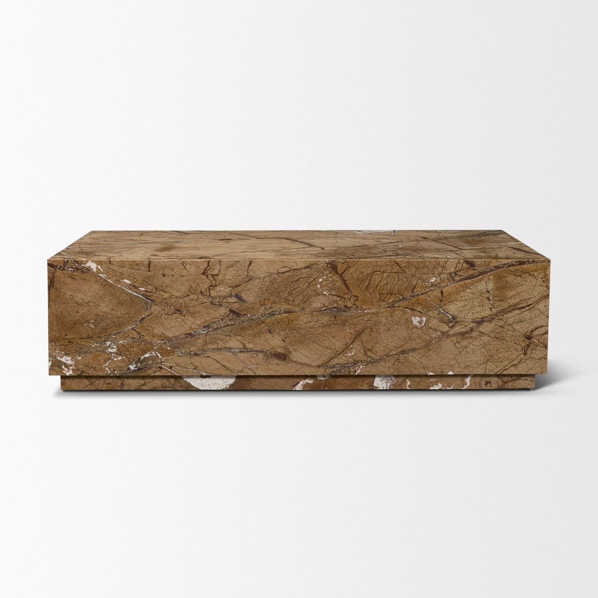 Matteo Solid Rainforest Rust Marble Rectangular Coffee Table-Coffee Tables-DECOROLALA