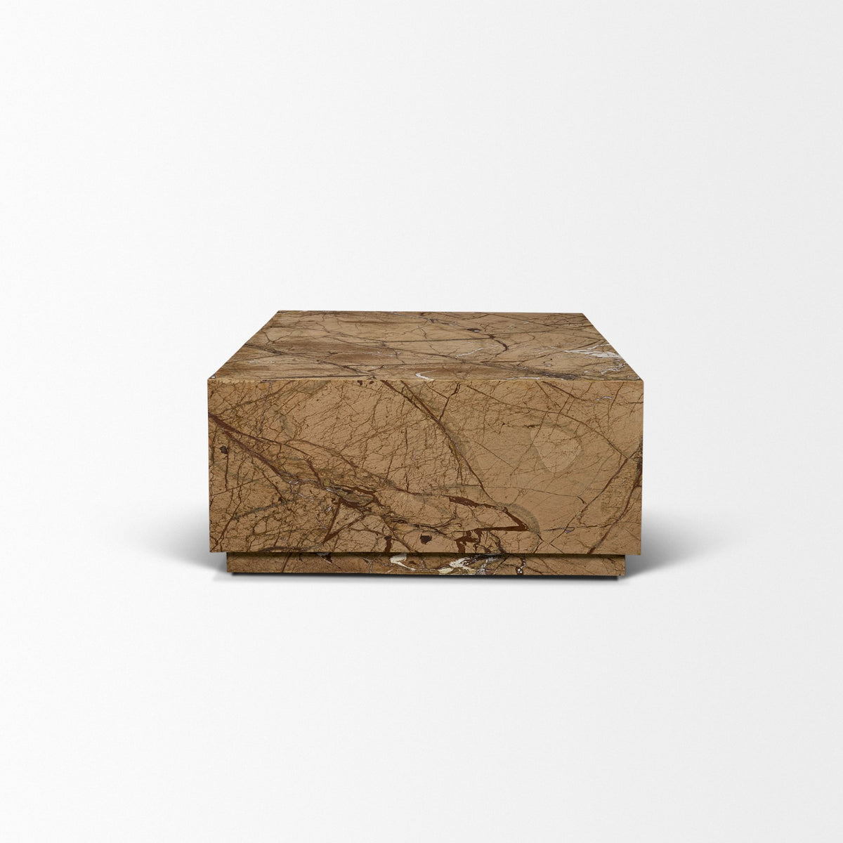 Matteo Solid Rainforest Rust Marble Rectangular Coffee Table-Coffee Tables-DECOROLALA