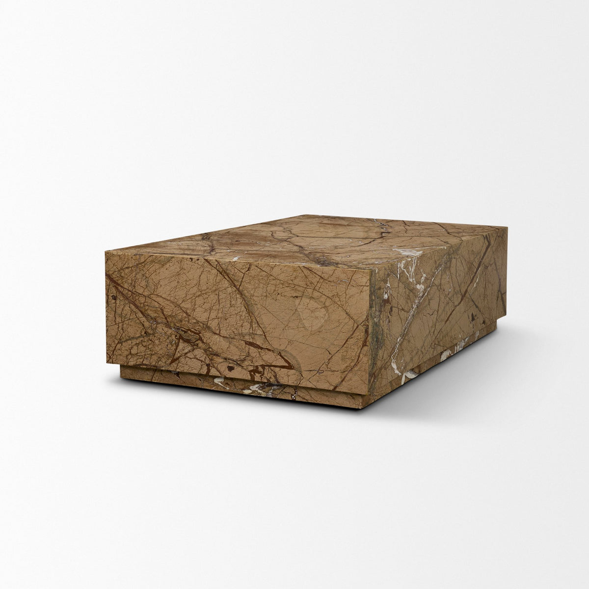 Matteo Solid Rainforest Rust Marble Rectangular Coffee Table-Coffee Tables-DECOROLALA