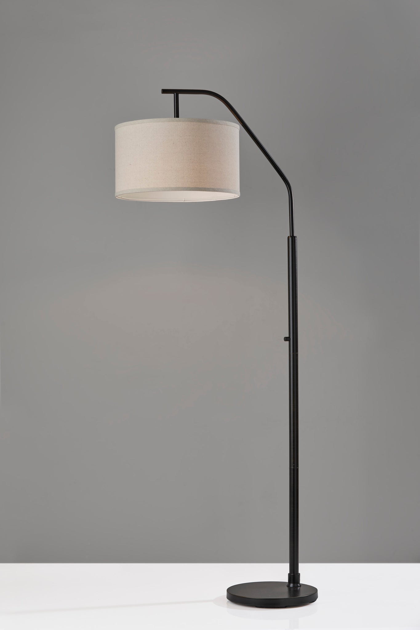 Max Floor Lamp - 16" Oatmeal Linen Shade Black-Lighting-DECOROLALA
