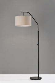 Max Floor Lamp - 16" Oatmeal Linen Shade Black-Lighting-DECOROLALA