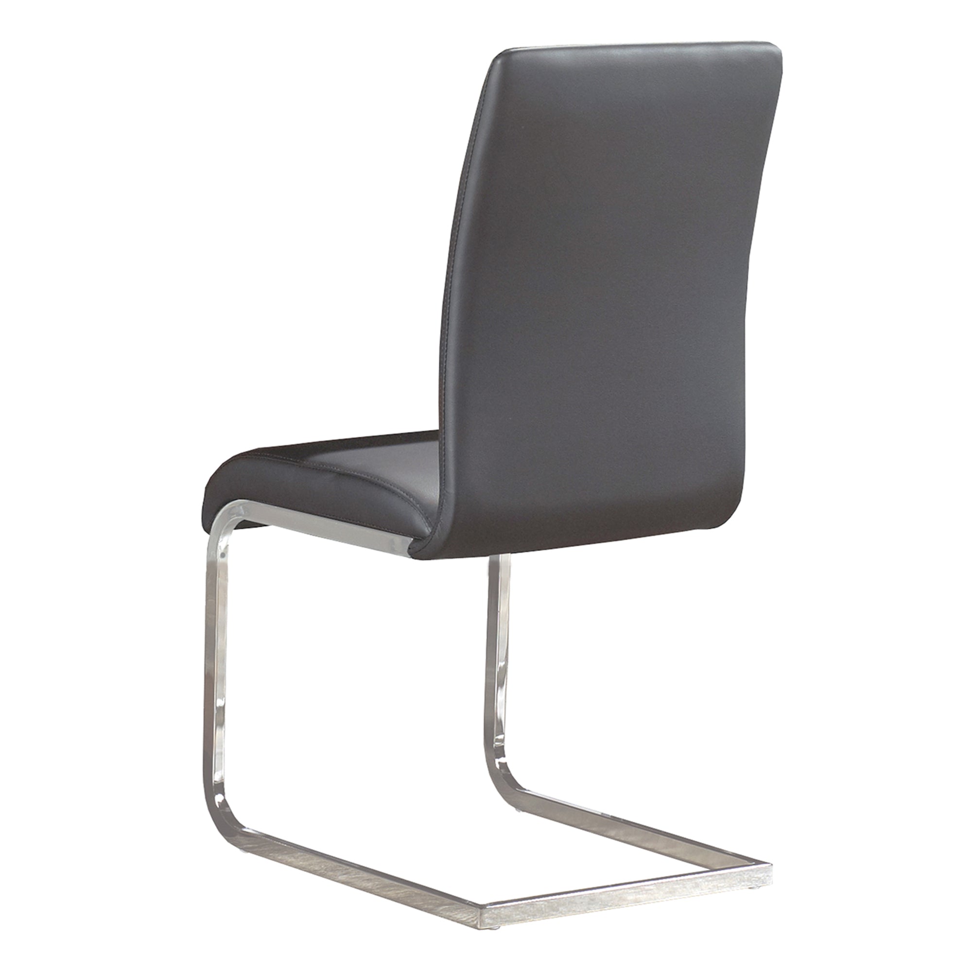 Maxim Side Chair - Grey Faux Leather with Chrome Frame-DECOROLALA