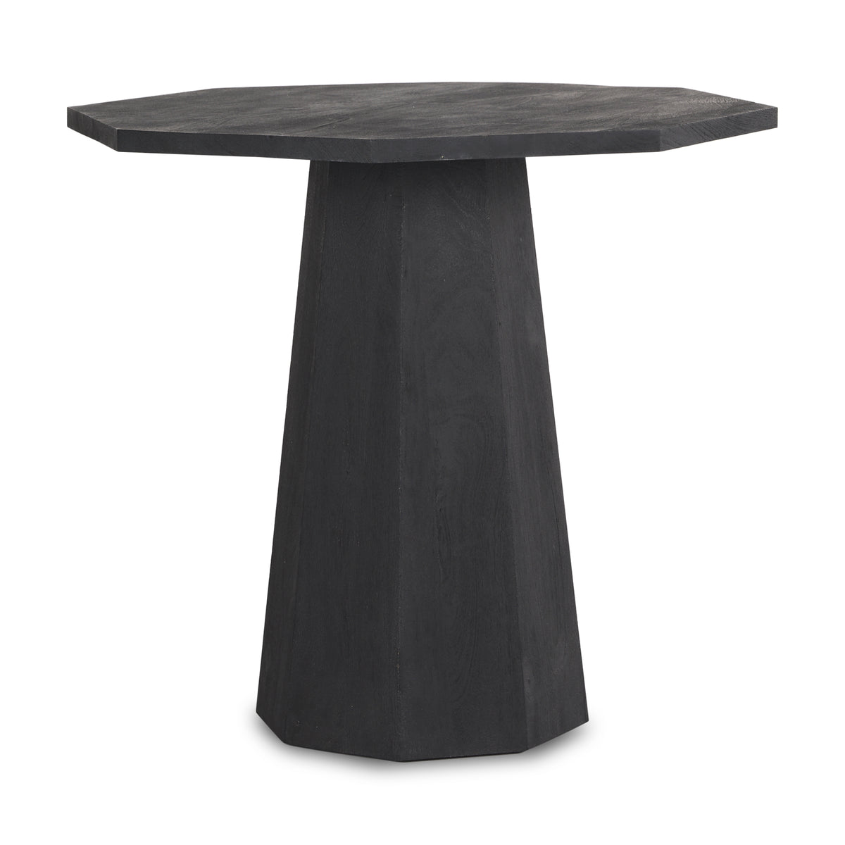 Maxine Hexagonal Black Wood Foyer Table-Accent Tables-DECOROLALA