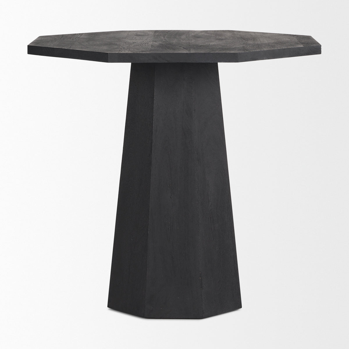 Maxine Hexagonal Black Wood Foyer Table-Accent Tables-DECOROLALA