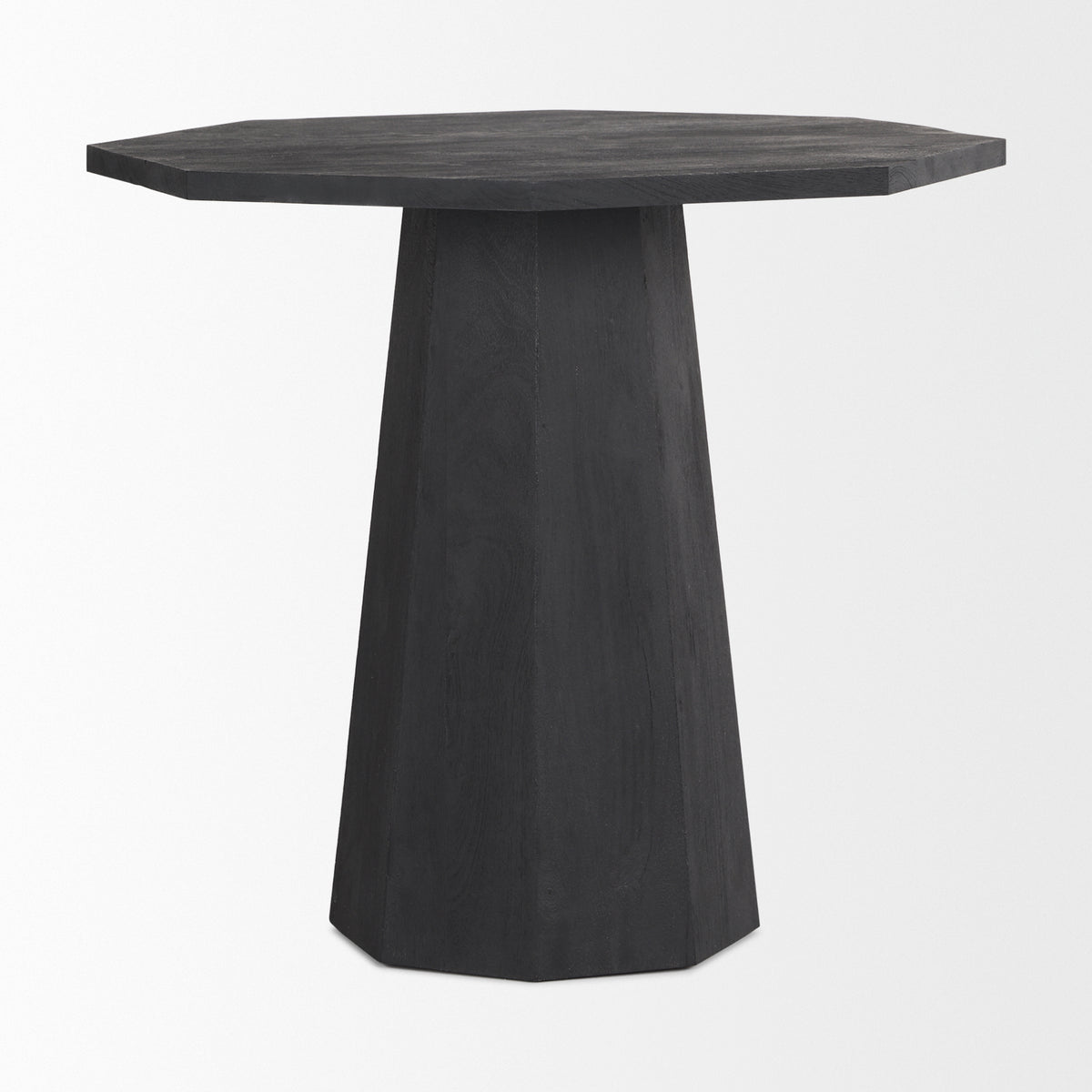 Maxine Hexagonal Black Wood Foyer Table-Accent Tables-DECOROLALA