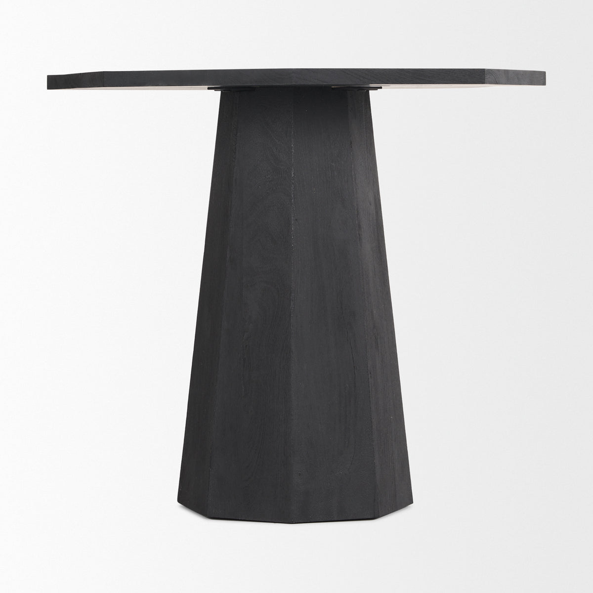 Maxine Hexagonal Black Wood Foyer Table-Accent Tables-DECOROLALA