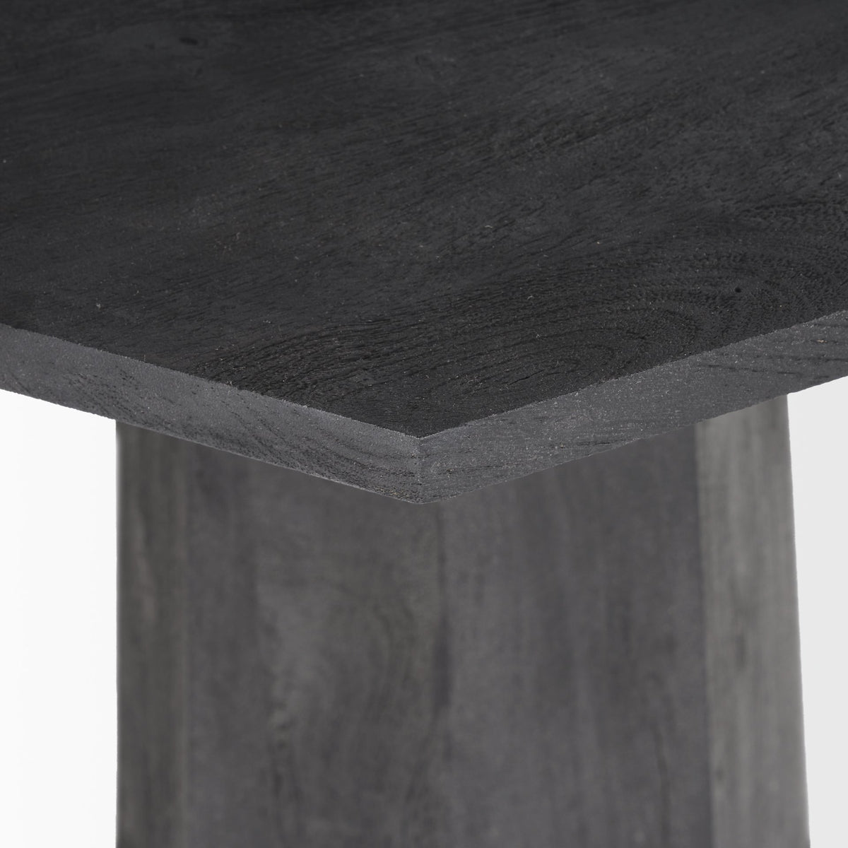 Maxine Hexagonal Black Wood Foyer Table-Accent Tables-DECOROLALA